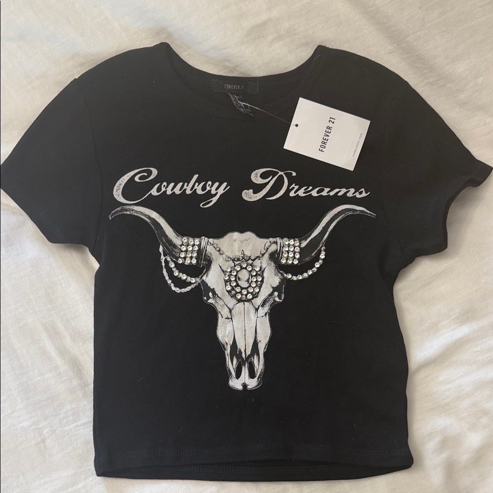 Forever 21 Black Cowboy Dreams T-Shirt